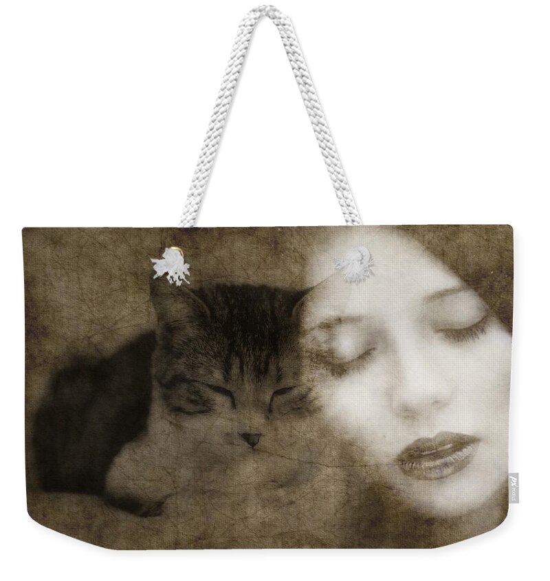 Kitten Weekender Tote Bag featuring the digital art Hurt So Good by Paul Lovering