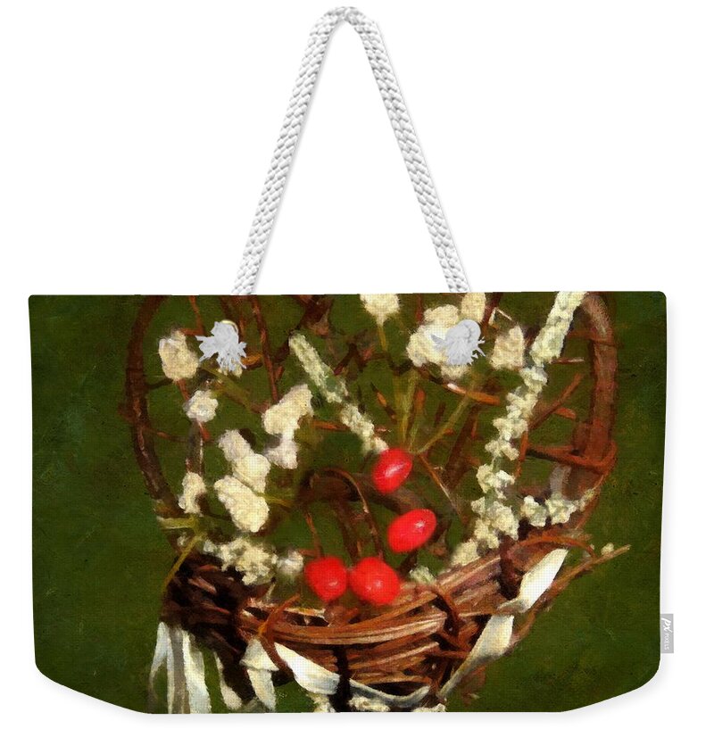 Berries Weekender Tote Bag featuring the painting Hyacinth Heart by RC DeWinter
