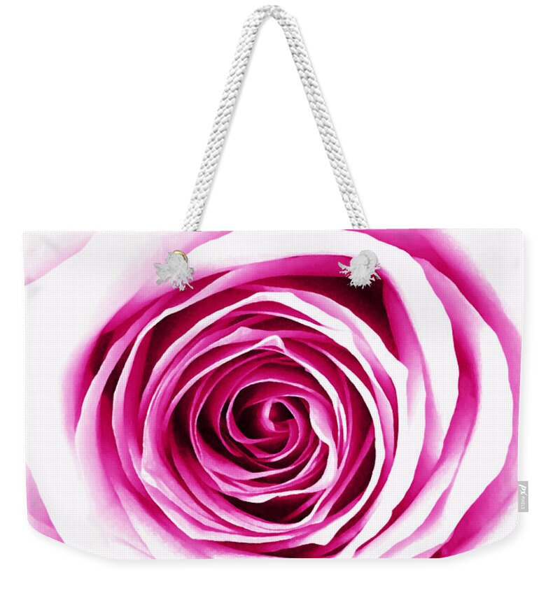 Rose Weekender Tote Bag featuring the photograph Hypnotic Pink by Nathan Little