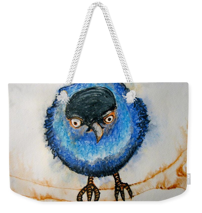 Birds Weekender Tote Bag featuring the painting I am not going to take it anymore. by Patricia Arroyo