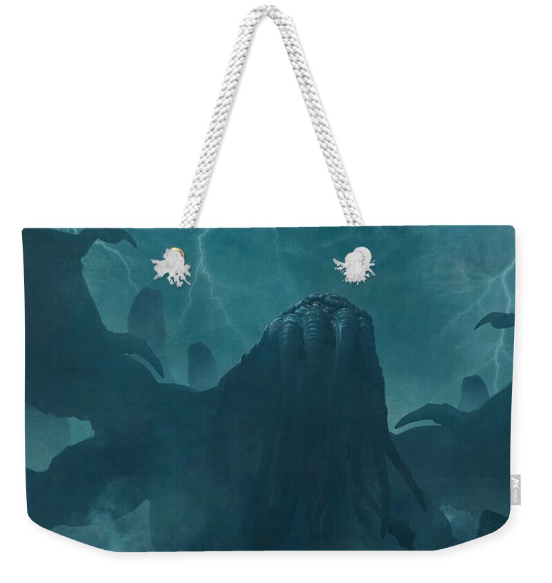 Lovecraft Weekender Tote Bag featuring the painting I am Providence by Guillem H Pongiluppi