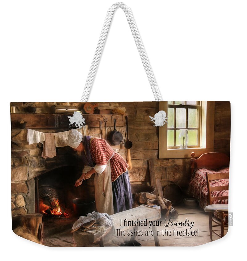 Laundry Weekender Tote Bag featuring the photograph I Finished Your Laundry by Lori Deiter