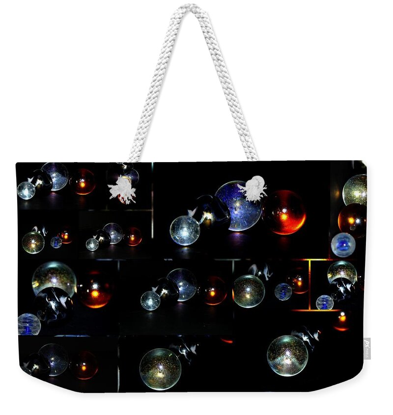 Collage Weekender Tote Bag featuring the photograph ...I have lost my marbles by Martina Fagan