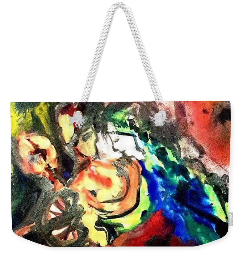  Weekender Tote Bag featuring the painting I just pain please give me warm hugs by Wanvisa Klawklean