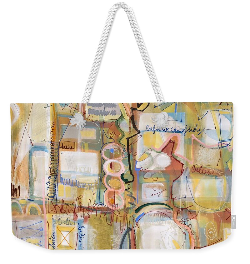 Abstract Weekender Tote Bag featuring the painting I Love Ice Cream by Lynne Taetzsch