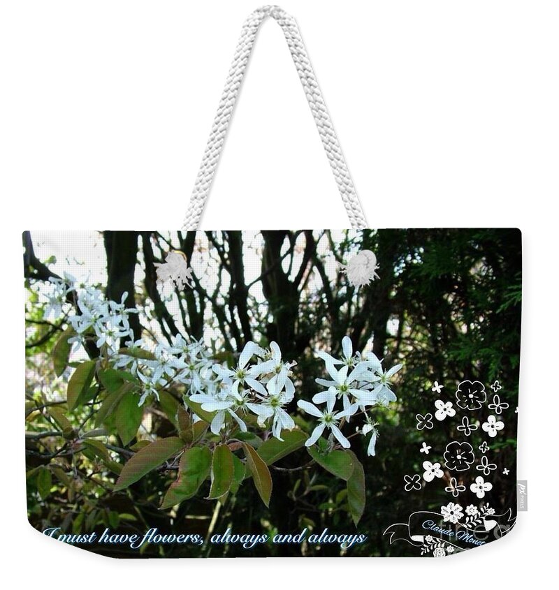June Berries Weekender Tote Bag featuring the photograph I Must Have Flowers in June by Joan-Violet Stretch