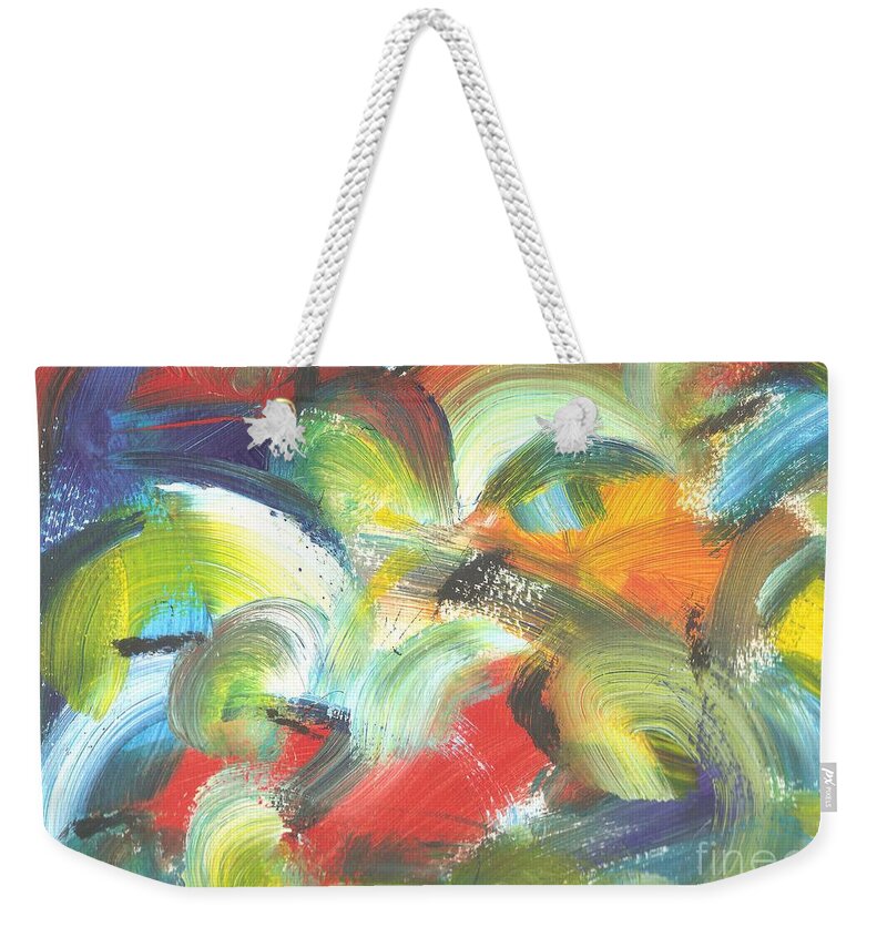 Birds Weekender Tote Bag featuring the painting I See Birds by Myrtle Joy