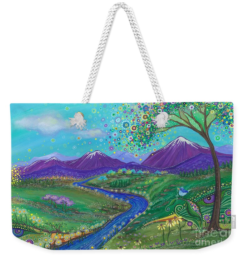 Skies Of Blue Weekender Tote Bag featuring the painting I See Skies of Blue by Tanielle Childers