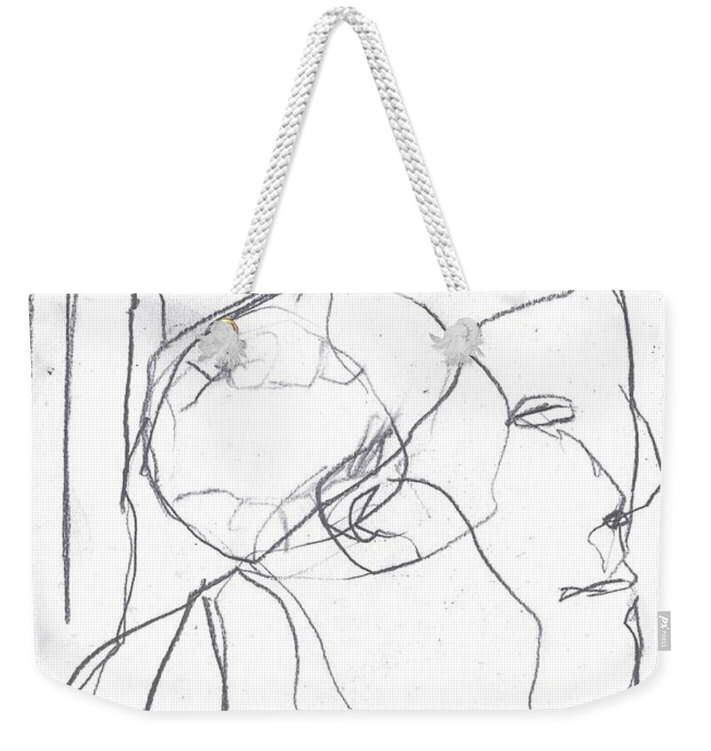 Sketch Weekender Tote Bag featuring the drawing I was born in a mine 11 by Edgeworth Johnstone