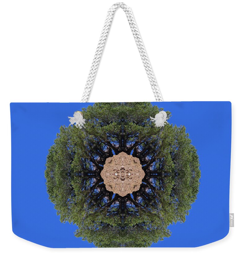 Mandala Weekender Tote Bag featuring the digital art I Will Survive Tree Kaleidoscope by Julia L Wright