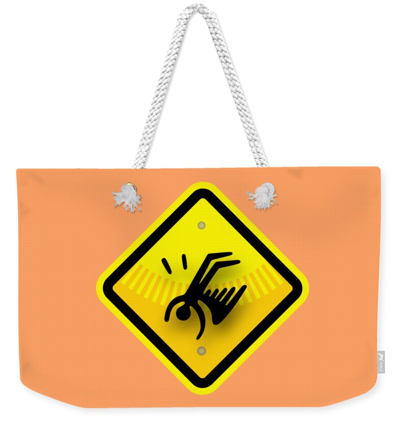 Warning Weekender Tote Bag featuring the digital art Icarus Hazard by Stan Magnan