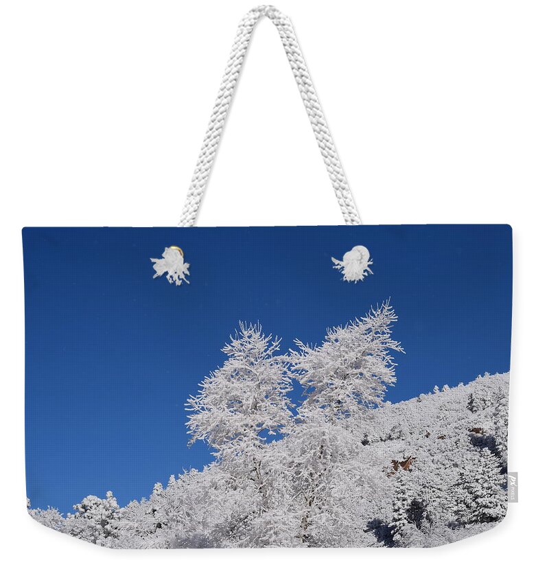 Ice Weekender Tote Bag featuring the photograph Ice Crystals Ute Pass COS CO by Margarethe Binkley