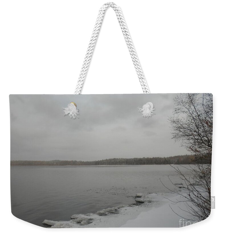 Ice Weekender Tote Bag featuring the photograph Ice Edge by Vivian Martin