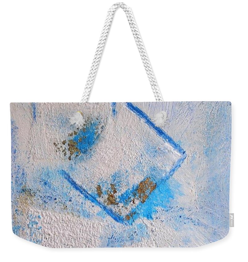 Acryl Painting Mixed Media Weekender Tote Bag featuring the painting Icecubes by Pilbri Britta Neumaerker