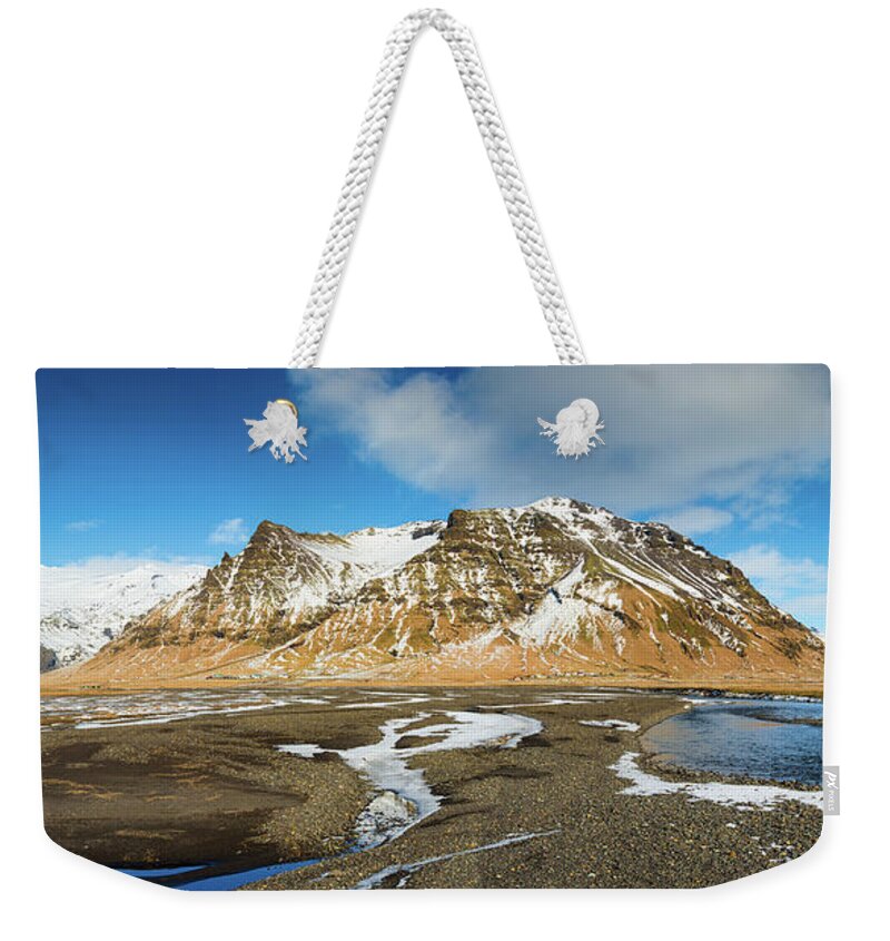 Iceland Weekender Tote Bag featuring the photograph Iceland landscape panorama Sudurland by Matthias Hauser