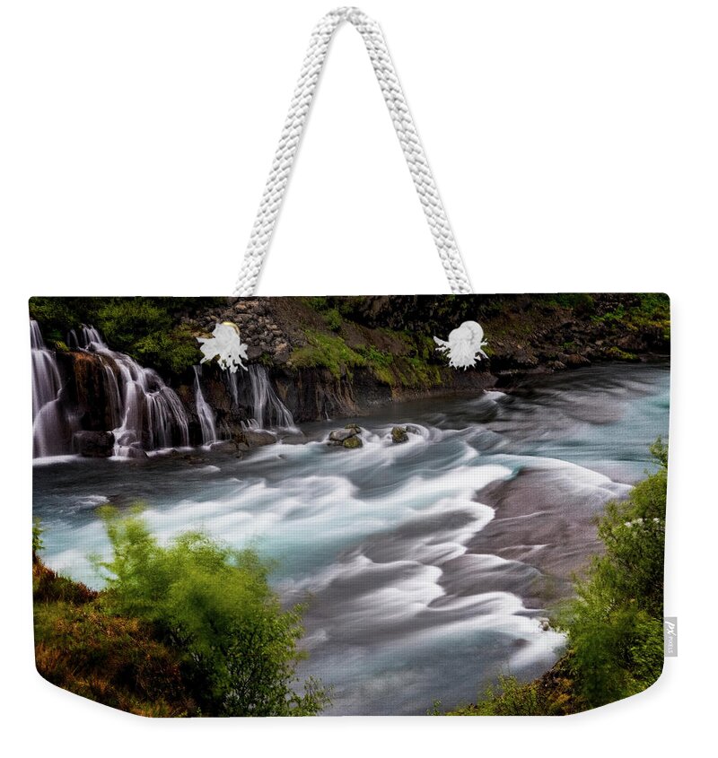 Iceland Weekender Tote Bag featuring the photograph Iceland Waterfall II by Tom Singleton