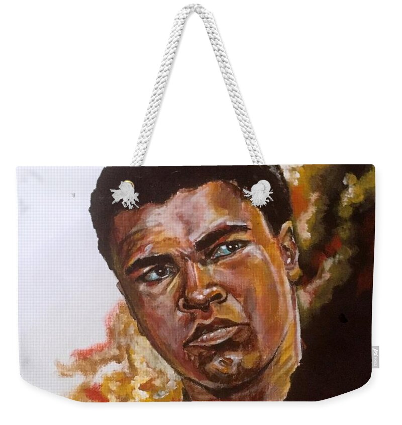 Portrait Weekender Tote Bag featuring the painting Icon by Joel Tesch