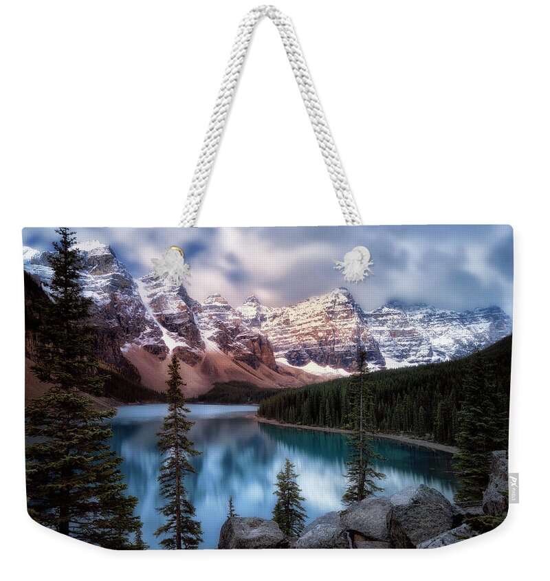 Sunrise Weekender Tote Bag featuring the photograph Icy Stillness by Nicki Frates