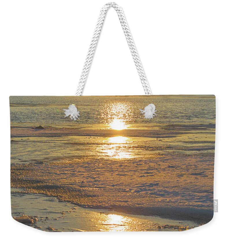 Sunset Weekender Tote Bag featuring the photograph Icy Sunset by Beth Sawickie