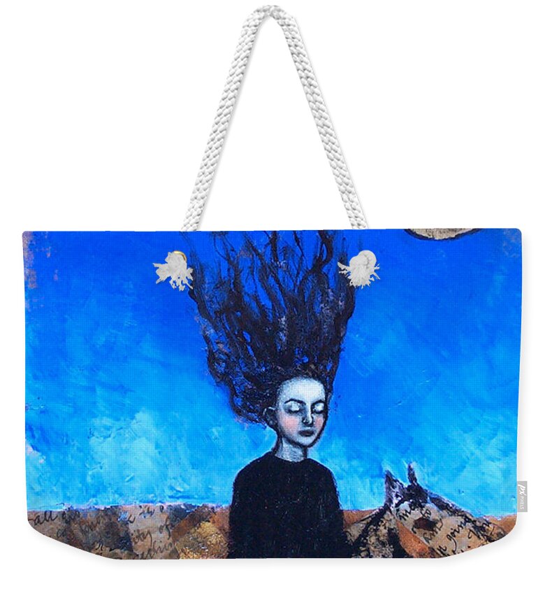  Weekender Tote Bag featuring the painting IDontCareAnymore by Pauline Lim