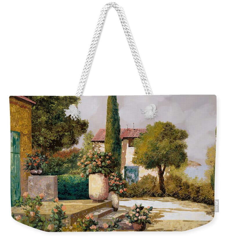 Landscape Weekender Tote Bag featuring the painting Il Cipresso by Guido Borelli