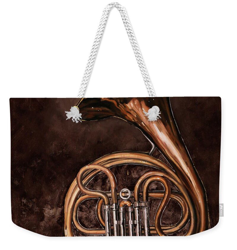 French Horn Weekender Tote Bag featuring the painting Il Corno Francese by Guido Borelli
