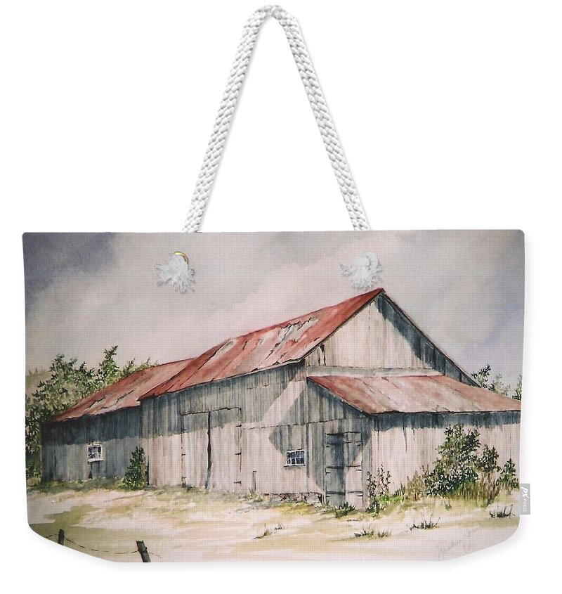 Farm Weekender Tote Bag featuring the painting Il Etait Un Fois by Jackie Mueller-Jones
