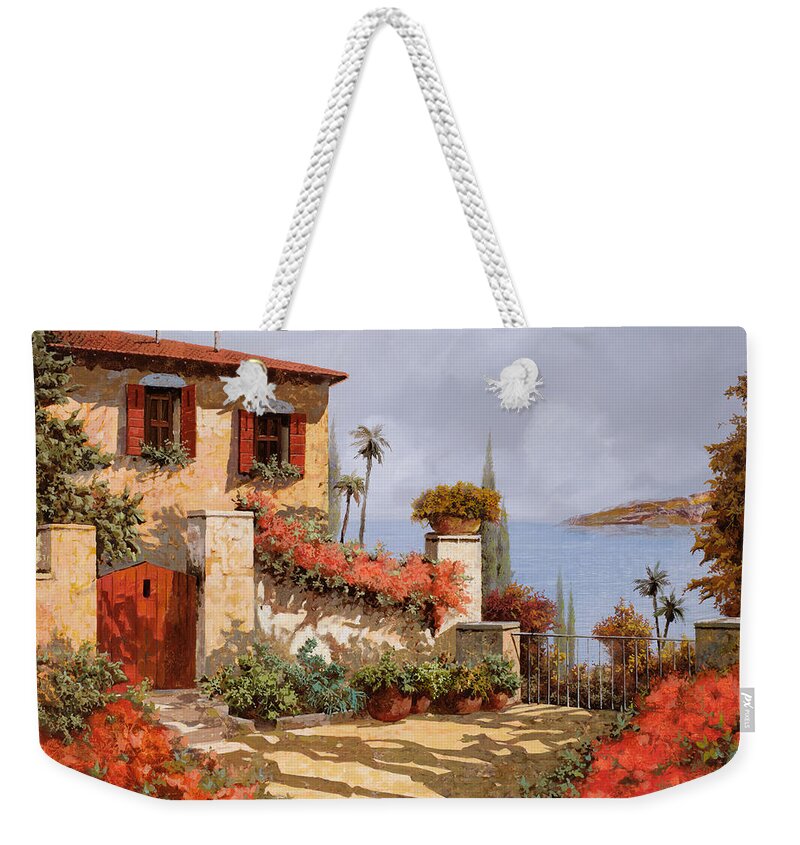 Red House Weekender Tote Bag featuring the painting Il Giardino Rosso by Guido Borelli