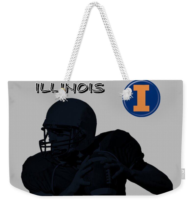 Football Weekender Tote Bag featuring the digital art Illinois Football by David Dehner