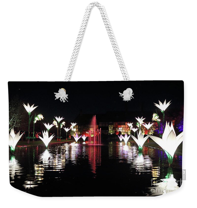 Illuminated Flowers Wisley Weekender Tote Bag featuring the photograph Illuminated Flower Wisley by Julia Gavin