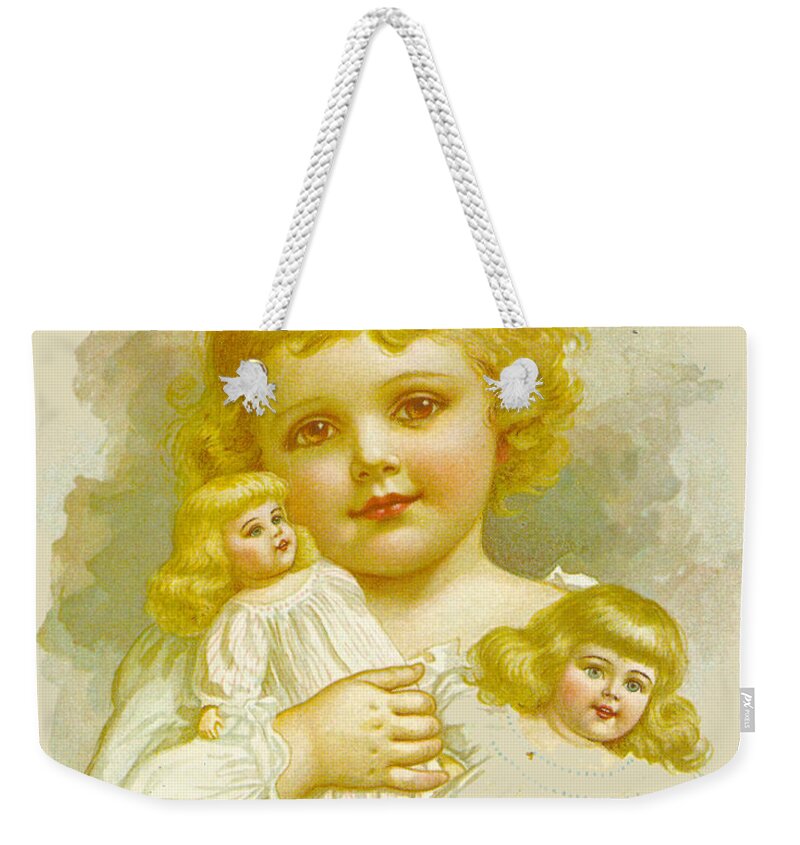 Ida Waugh Weekender Tote Bag featuring the painting Illustration 2 from Mammys Baby by Ida Waugh 