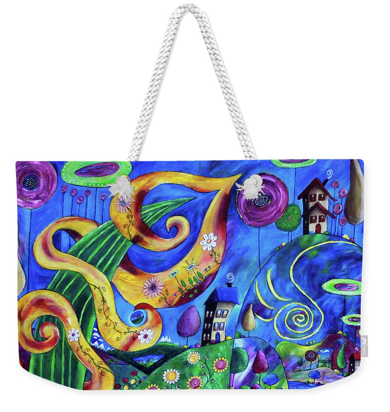 Whimsical Weekender Tote Bag featuring the painting Imaginaria by Winona's Sunshyne