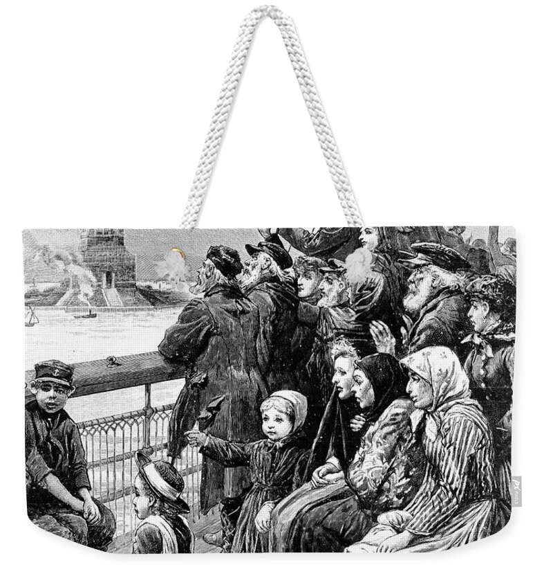19th Century Weekender Tote Bag featuring the photograph Immigrant Ship by Granger