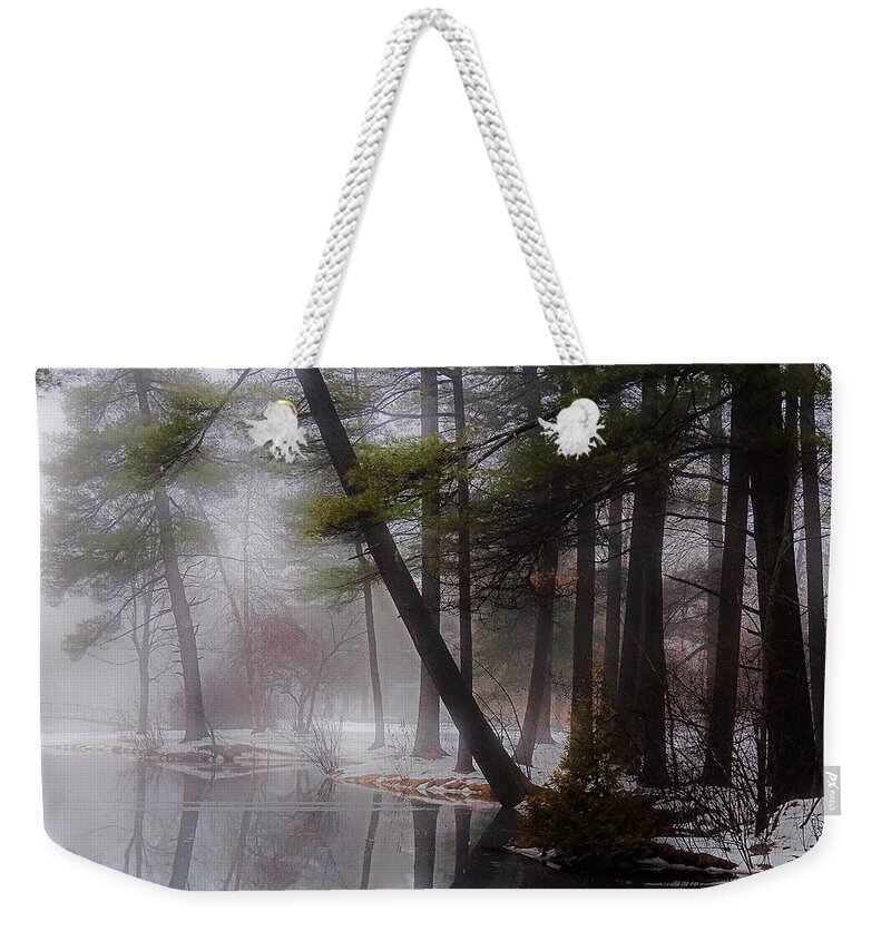 Crandall Park Weekender Tote Bag featuring the photograph In a fog by Kendall McKernon