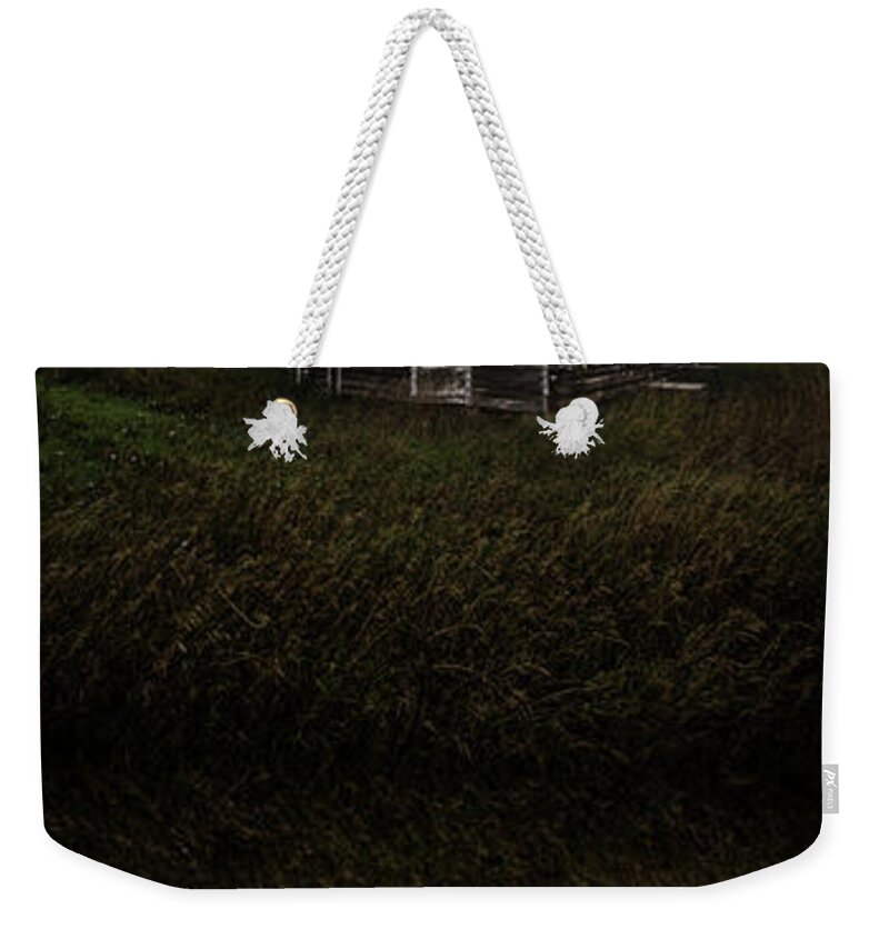 Dark Places Weekender Tote Bag featuring the photograph iN A MiRRoR dARKLY by Aaron J Groen