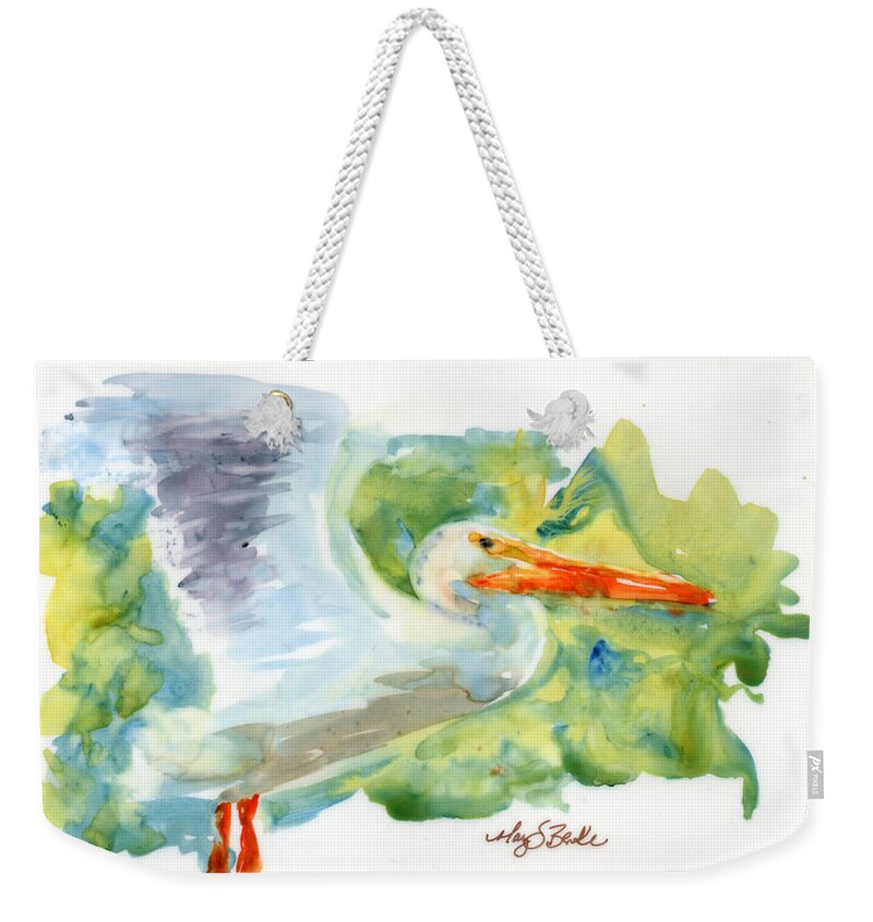 Beak Weekender Tote Bag featuring the painting In Flight by Mary Benke