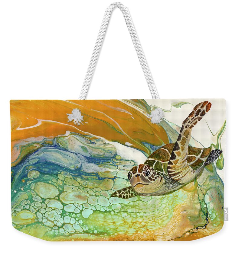 Abstract Weekender Tote Bag featuring the painting In Search Of Sea Grass by Darice Machel McGuire