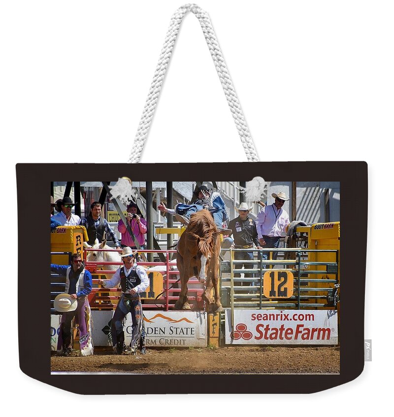 Red Bluff Round-up Weekender Tote Bag featuring the photograph In The Air by Maria Jansson