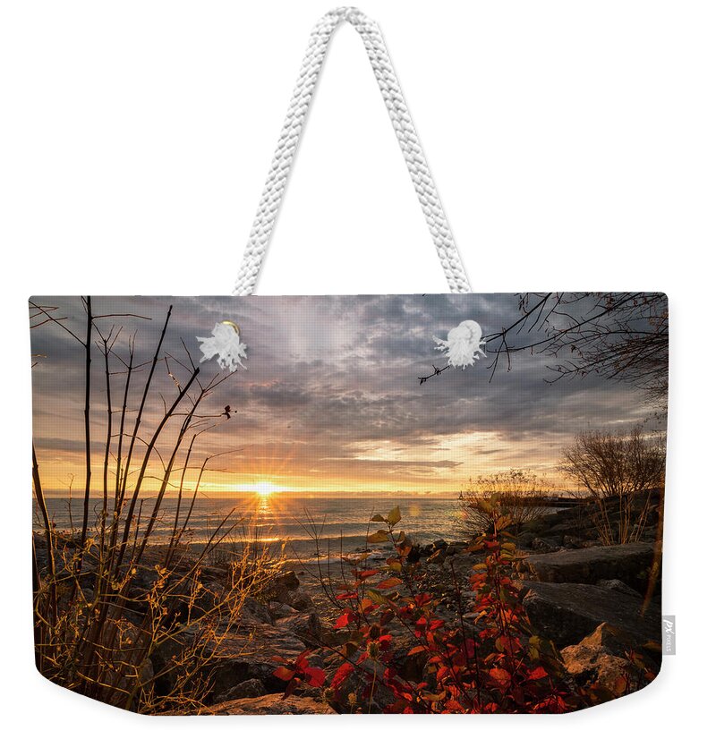 Lake Weekender Tote Bag featuring the photograph In the Beginning by James Meyer