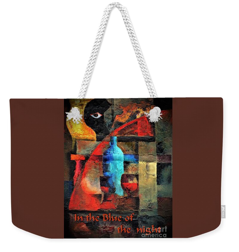 Val Byrne Weekender Tote Bag featuring the painting In the Blue of the Night by Val Byrne