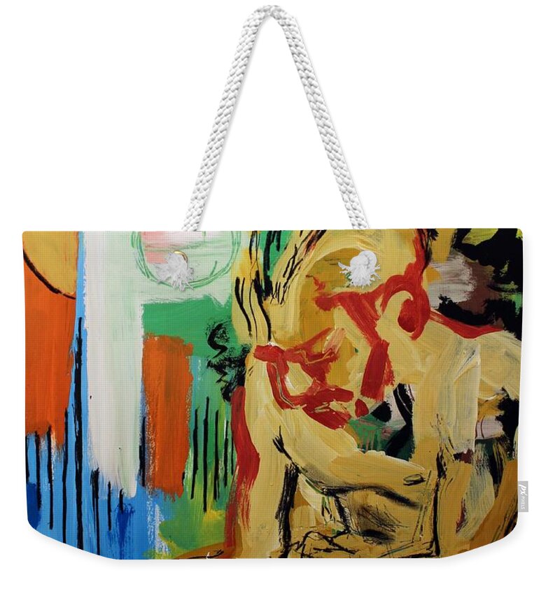 Abstract Weekender Tote Bag featuring the painting In the Frequency by Aort Reed