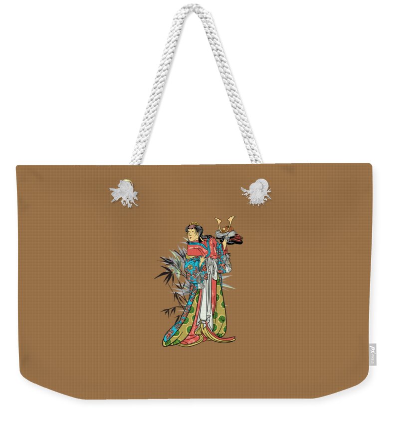 Japan Weekender Tote Bag featuring the drawing In the garden. by Andrzej Szczerski