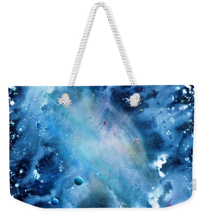 Spiritual Weekender Tote Bag featuring the painting In the Heart of Andromeda by Lee Pantas