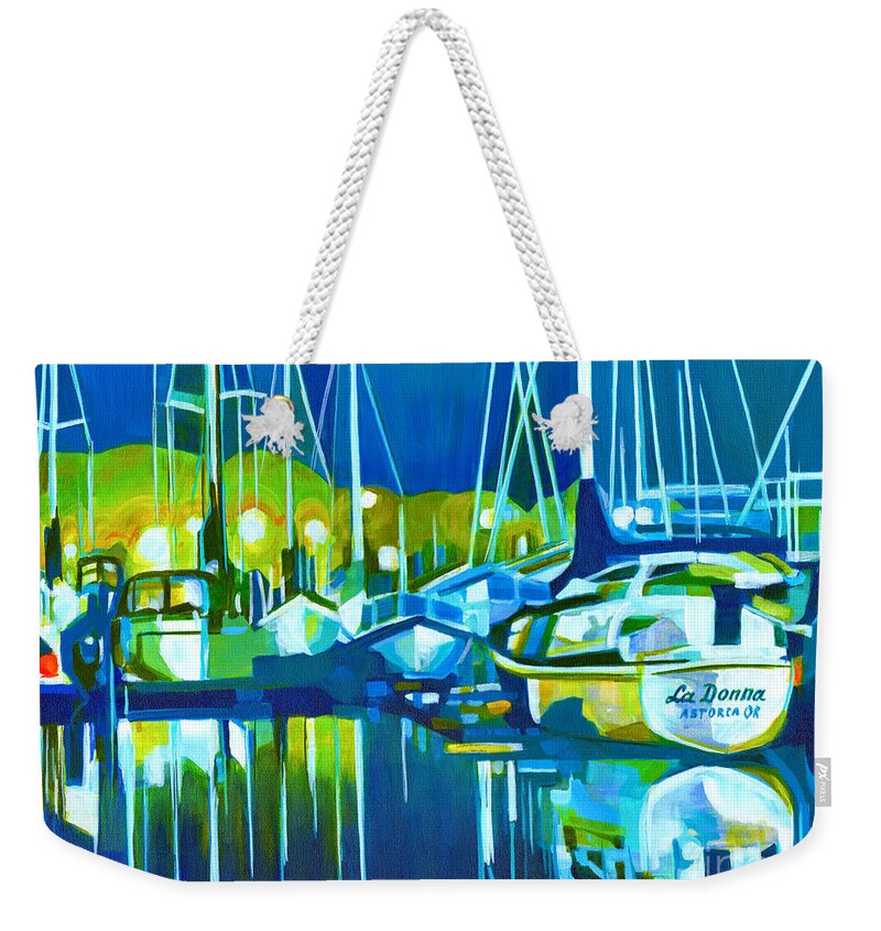 Newport Weekender Tote Bag featuring the painting In The Moonlight by Tanya Filichkin