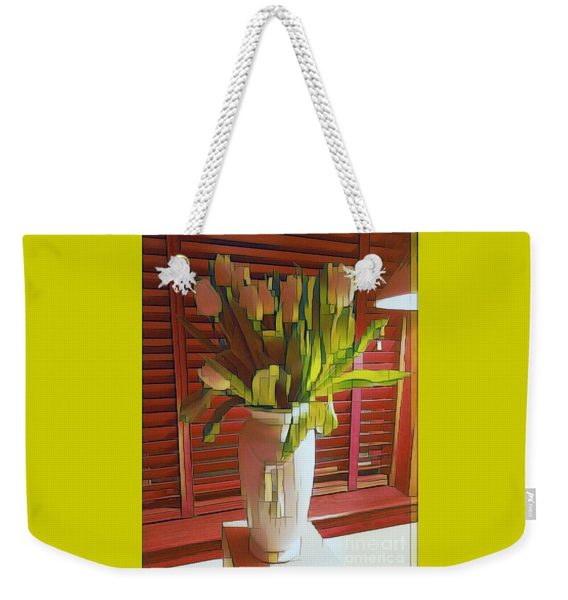 Floral Weekender Tote Bag featuring the photograph In the Pink Tulips by Jodie Marie Anne Richardson Traugott     aka jm-ART