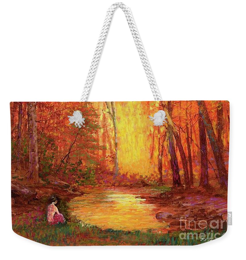 Meditation Weekender Tote Bag featuring the painting In the Presence of Light Meditation by Jane Small