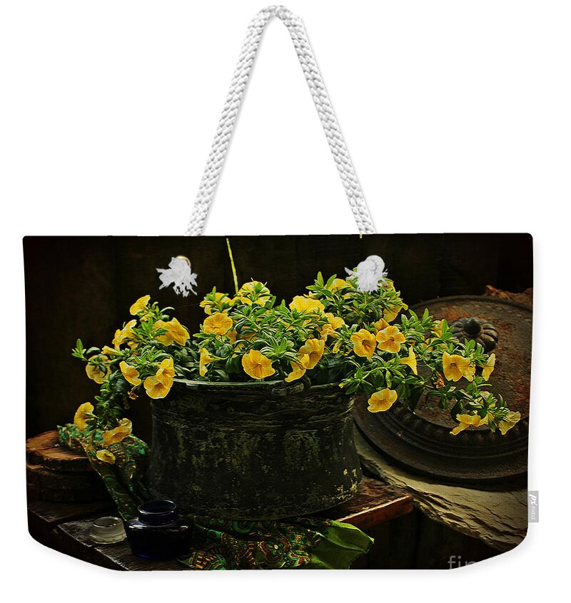 Still Life Weekender Tote Bag featuring the photograph In Yellow by Binka Kirova