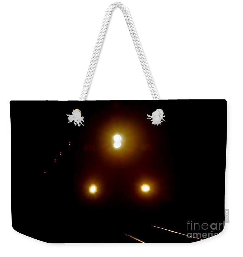 Incoming Train Weekender Tote Bag featuring the photograph Incoming Train by Mariola Bitner