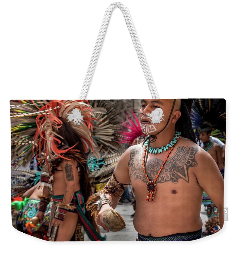 Indians Weekender Tote Bag featuring the photograph Indian Dancers by Barry Weiss