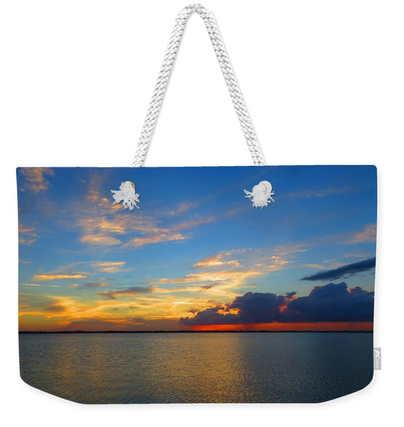 Sunset Weekender Tote Bag featuring the photograph Indian River Sunset by Mike Jenkins